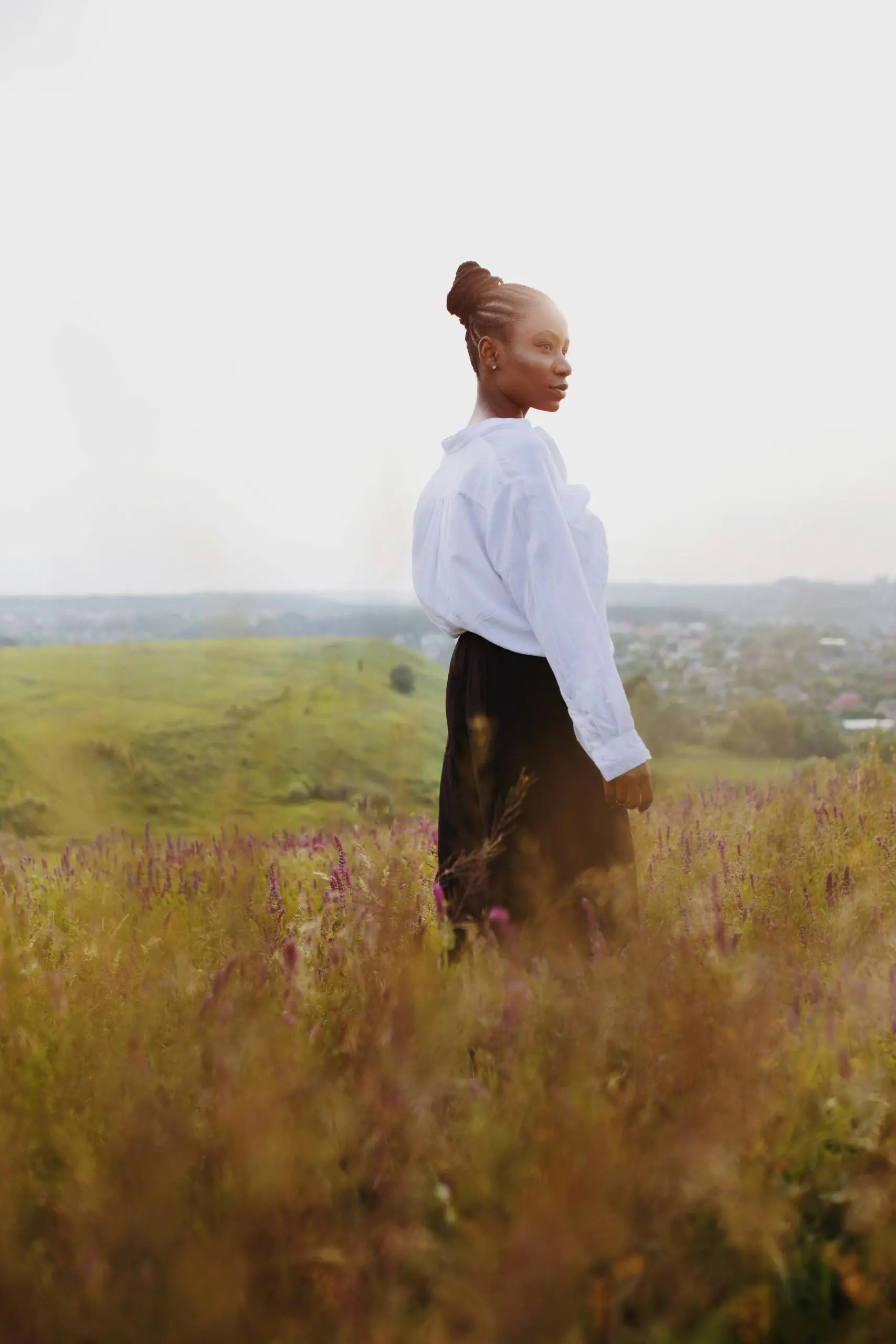 woman in a field